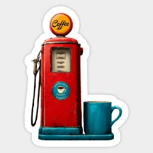 Coffee Stop - Vintage Gas Pump Caffeine Station Sticker